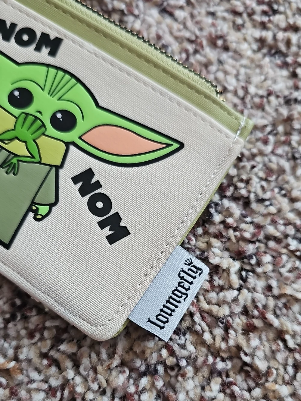 Loungefly Cream and Green Baby Yoda Card Wallet